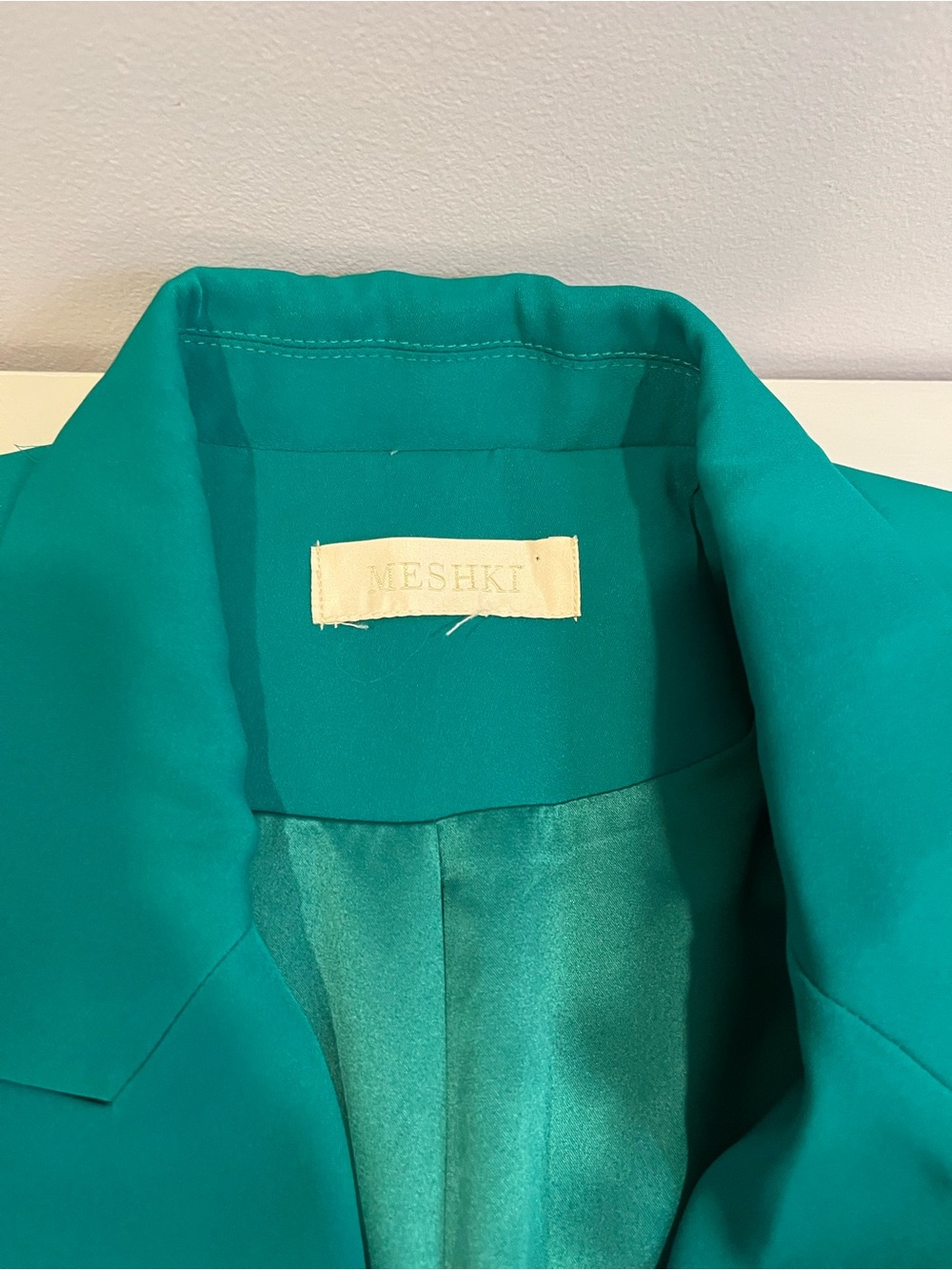 Meshki Double-Breasted Oversize Emerald Green Women's Blazer- extra large - Picture 5 of 8